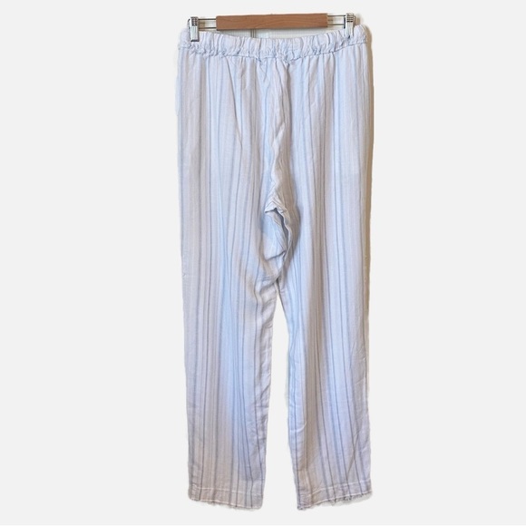 Bella Dahl Linen Blend Folded Pocket Pant in Navy and White Stripes Medium NWT - Picture 3 of 11